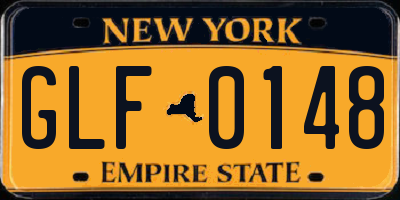 NY license plate GLF0148