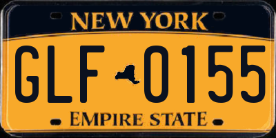 NY license plate GLF0155