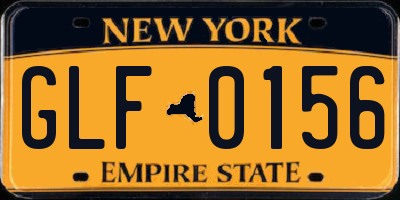 NY license plate GLF0156