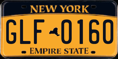 NY license plate GLF0160