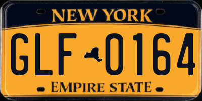 NY license plate GLF0164