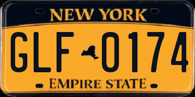 NY license plate GLF0174