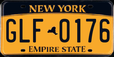 NY license plate GLF0176