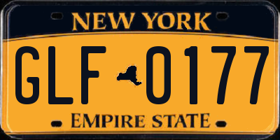NY license plate GLF0177