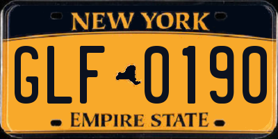 NY license plate GLF0190