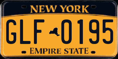NY license plate GLF0195