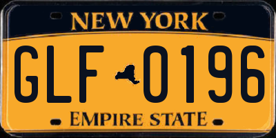 NY license plate GLF0196
