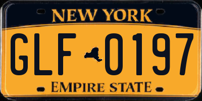 NY license plate GLF0197