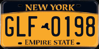 NY license plate GLF0198