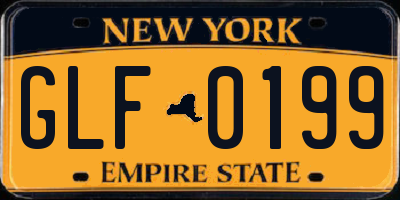 NY license plate GLF0199