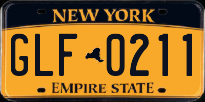 NY license plate GLF0211