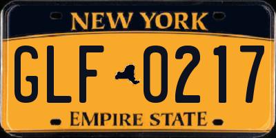 NY license plate GLF0217