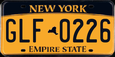 NY license plate GLF0226