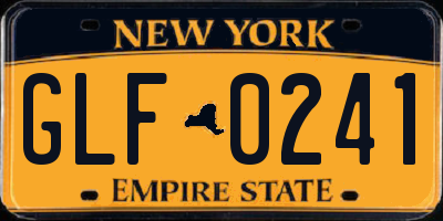 NY license plate GLF0241