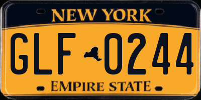 NY license plate GLF0244