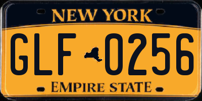 NY license plate GLF0256