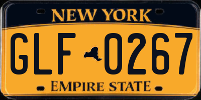 NY license plate GLF0267