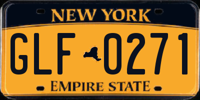 NY license plate GLF0271