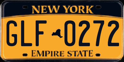 NY license plate GLF0272