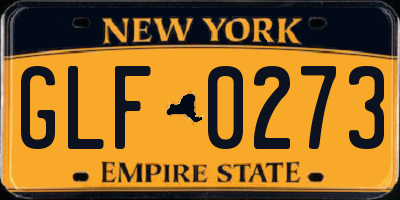 NY license plate GLF0273