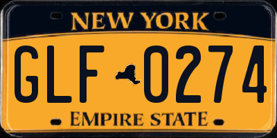NY license plate GLF0274