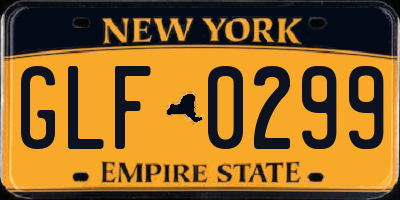 NY license plate GLF0299