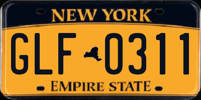 NY license plate GLF0311