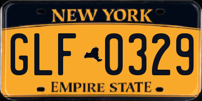 NY license plate GLF0329