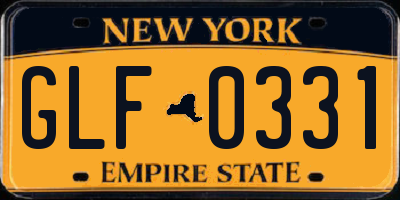 NY license plate GLF0331
