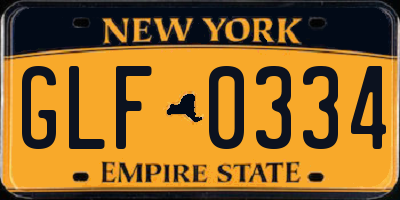 NY license plate GLF0334