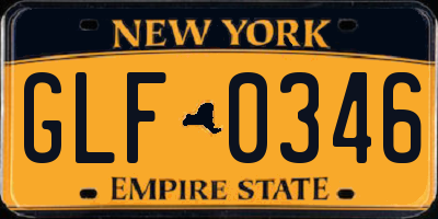 NY license plate GLF0346