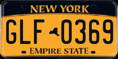 NY license plate GLF0369