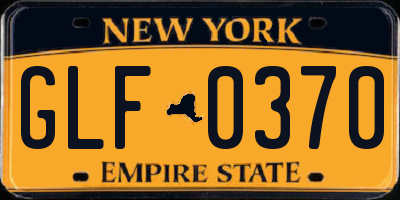 NY license plate GLF0370