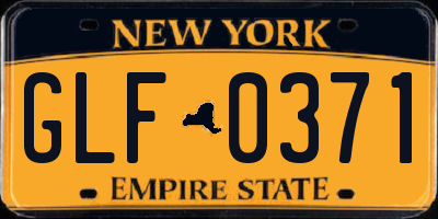 NY license plate GLF0371
