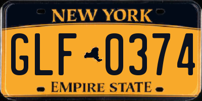 NY license plate GLF0374
