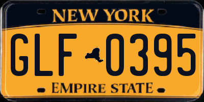 NY license plate GLF0395