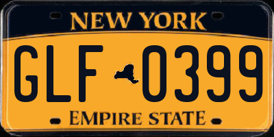 NY license plate GLF0399