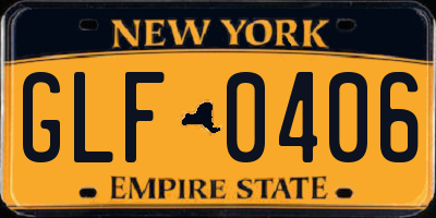 NY license plate GLF0406