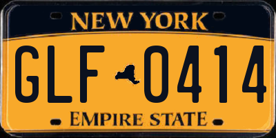 NY license plate GLF0414