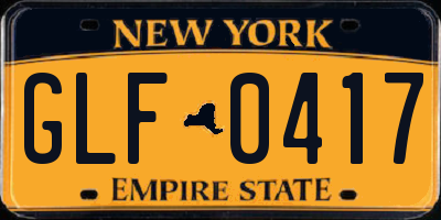 NY license plate GLF0417