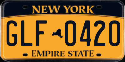 NY license plate GLF0420