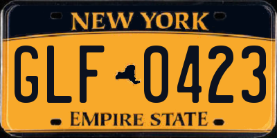 NY license plate GLF0423