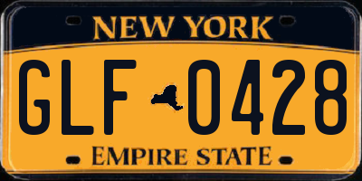 NY license plate GLF0428