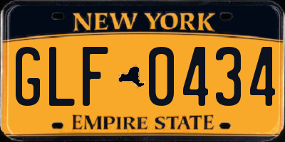 NY license plate GLF0434