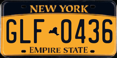 NY license plate GLF0436