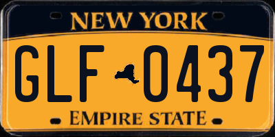 NY license plate GLF0437