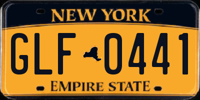 NY license plate GLF0441
