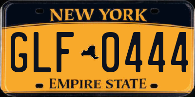 NY license plate GLF0444