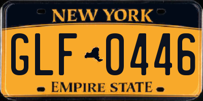NY license plate GLF0446
