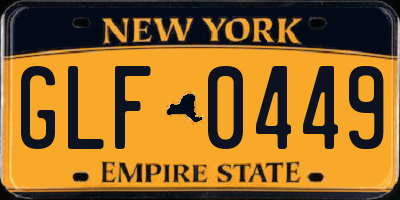 NY license plate GLF0449